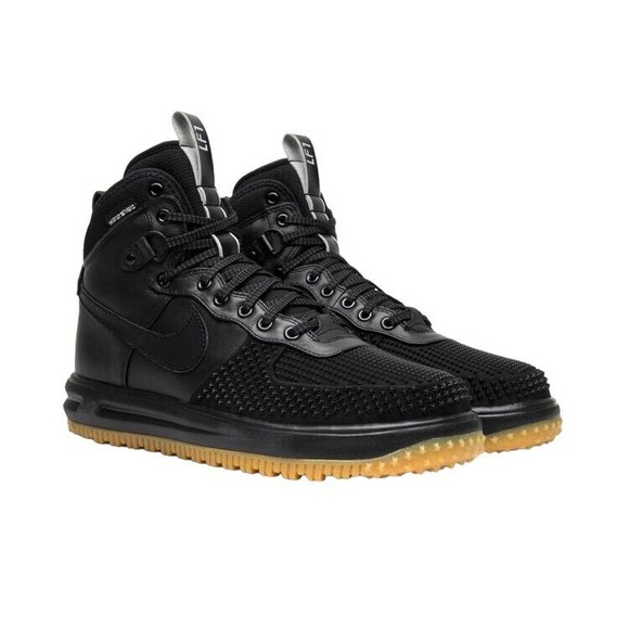 Nike Lunar Force 1 Duckboot Mens Lifestyle Leather Black/Gum 805899 003 NEW main image 5